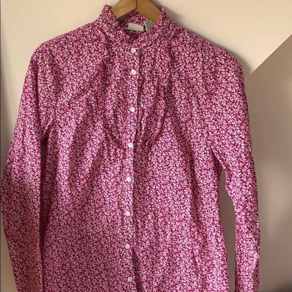 L.L.Bean floral blouse